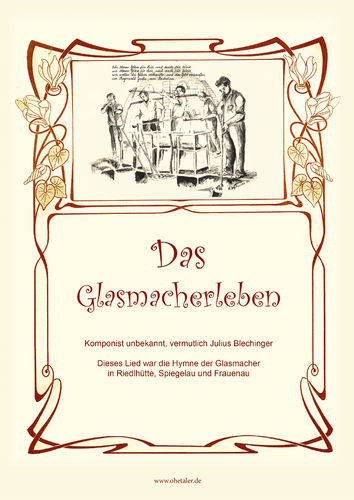 Noten-Schmuckblatt "Das Glasmacherleben"